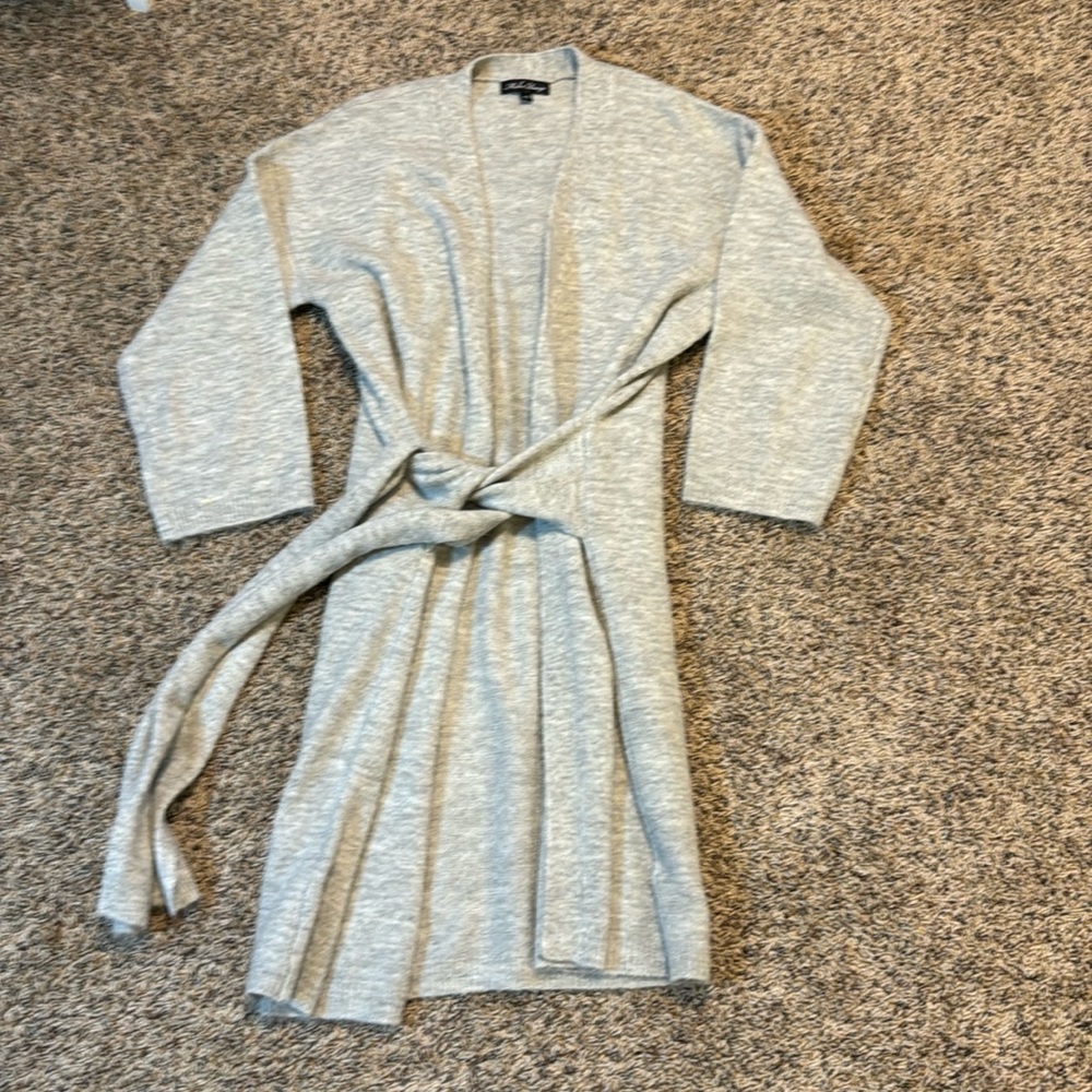 Micha Lounge- xs, Heather Gray long cardigan wrap